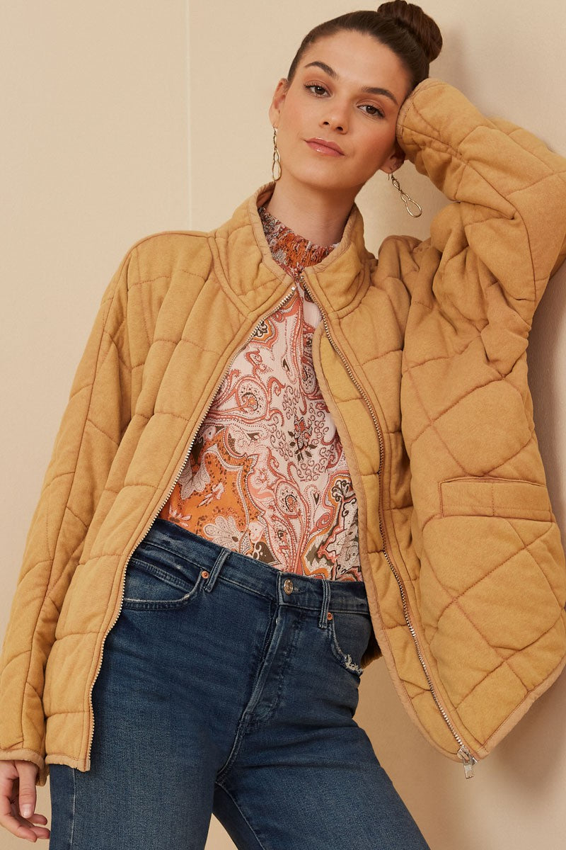 Quilted Camel Jacket