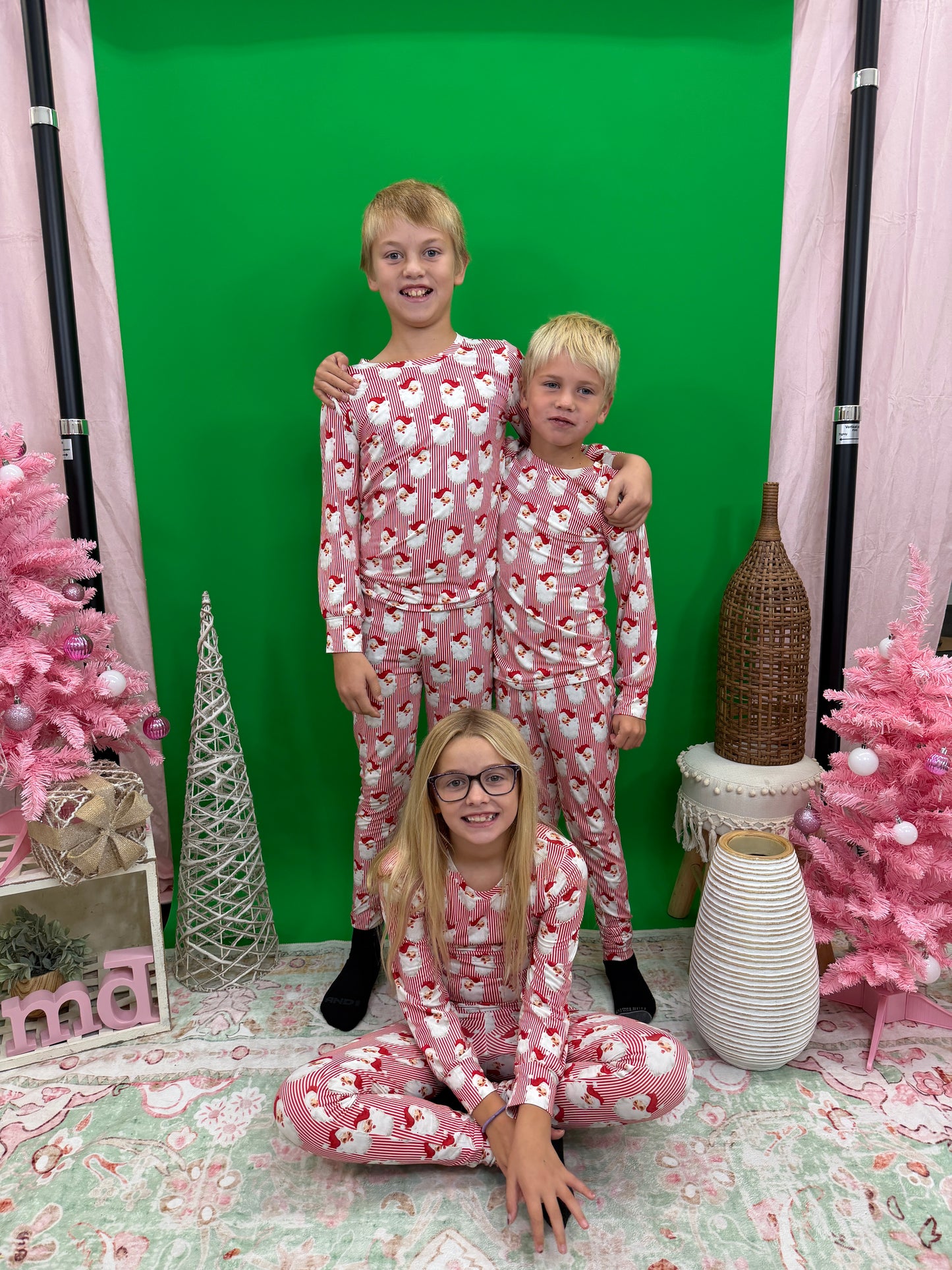 Kids Santa Baby Red Pj Sets