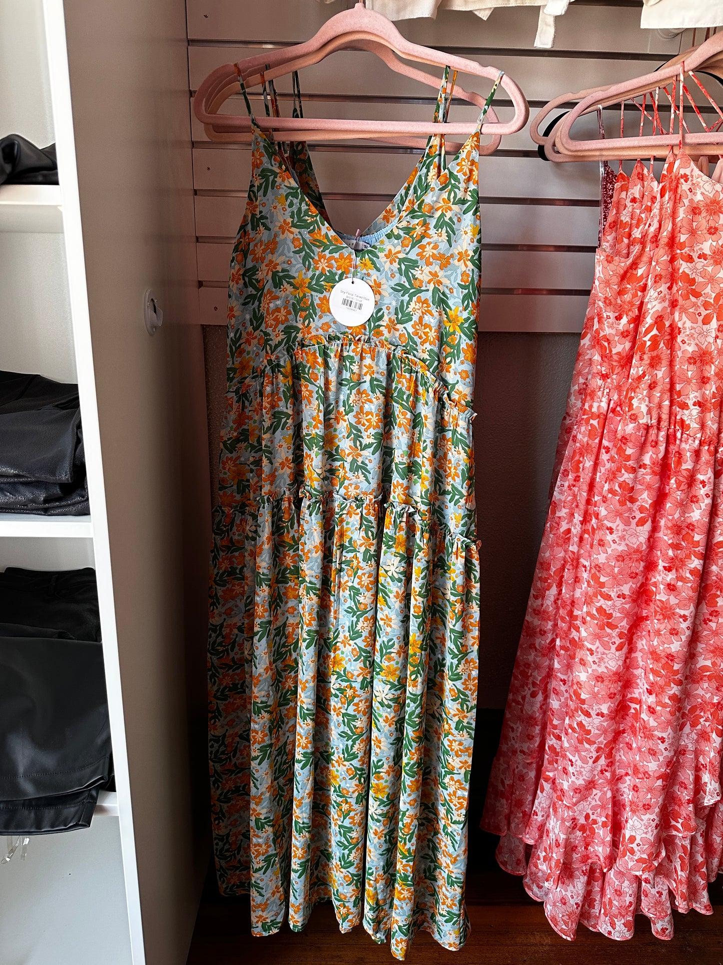 Sky Floral Tiered Maxi