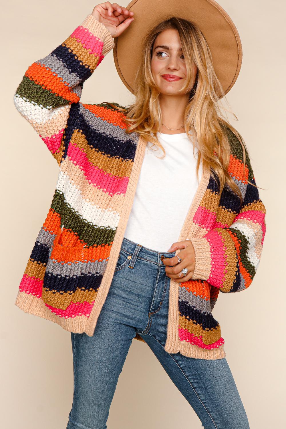 Chunky Multi Color Cardigan