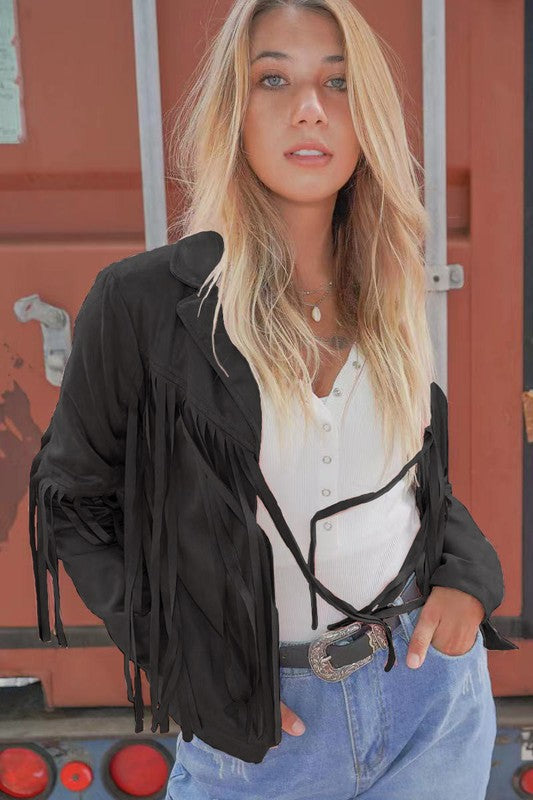 Suede fringe jacket