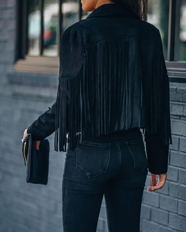 Suede fringe jacket