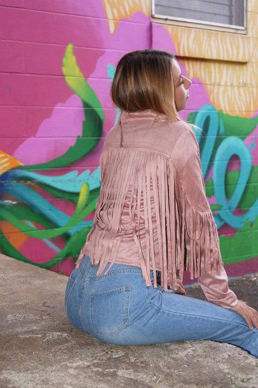 Suede fringe jacket