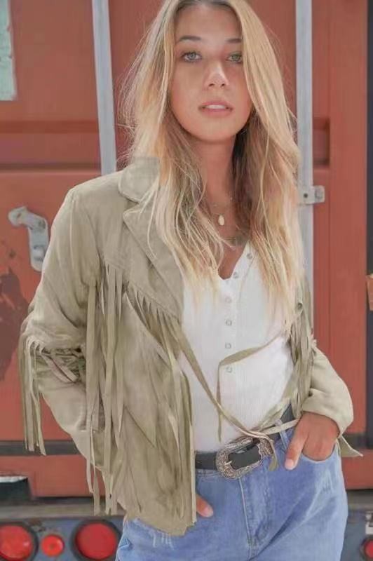 Suede fringe jacket