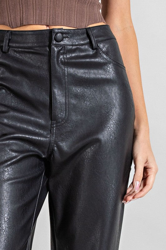 Leather Straight Pants
