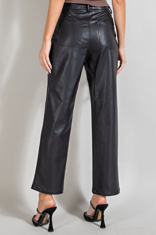 Leather Straight Pants