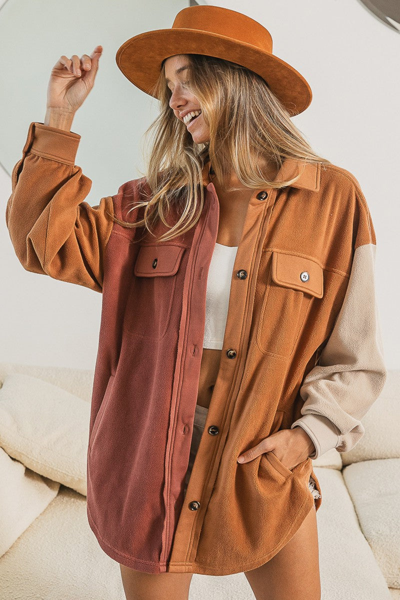 Color Block Shacket