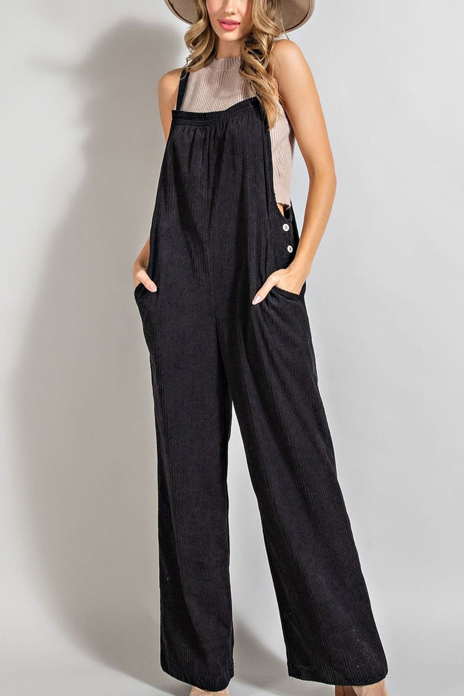 Black Corduroy Romper