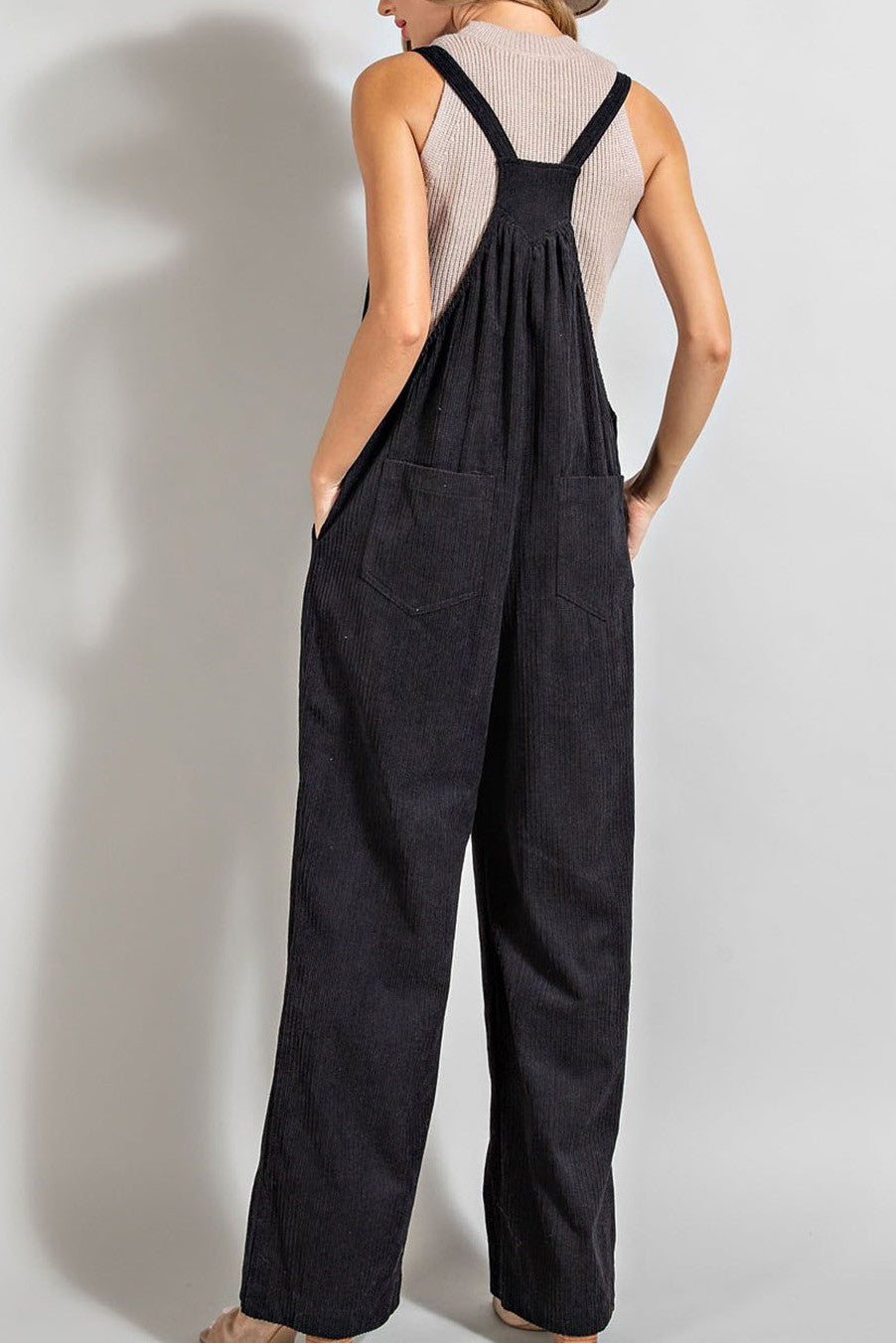Black Corduroy Romper