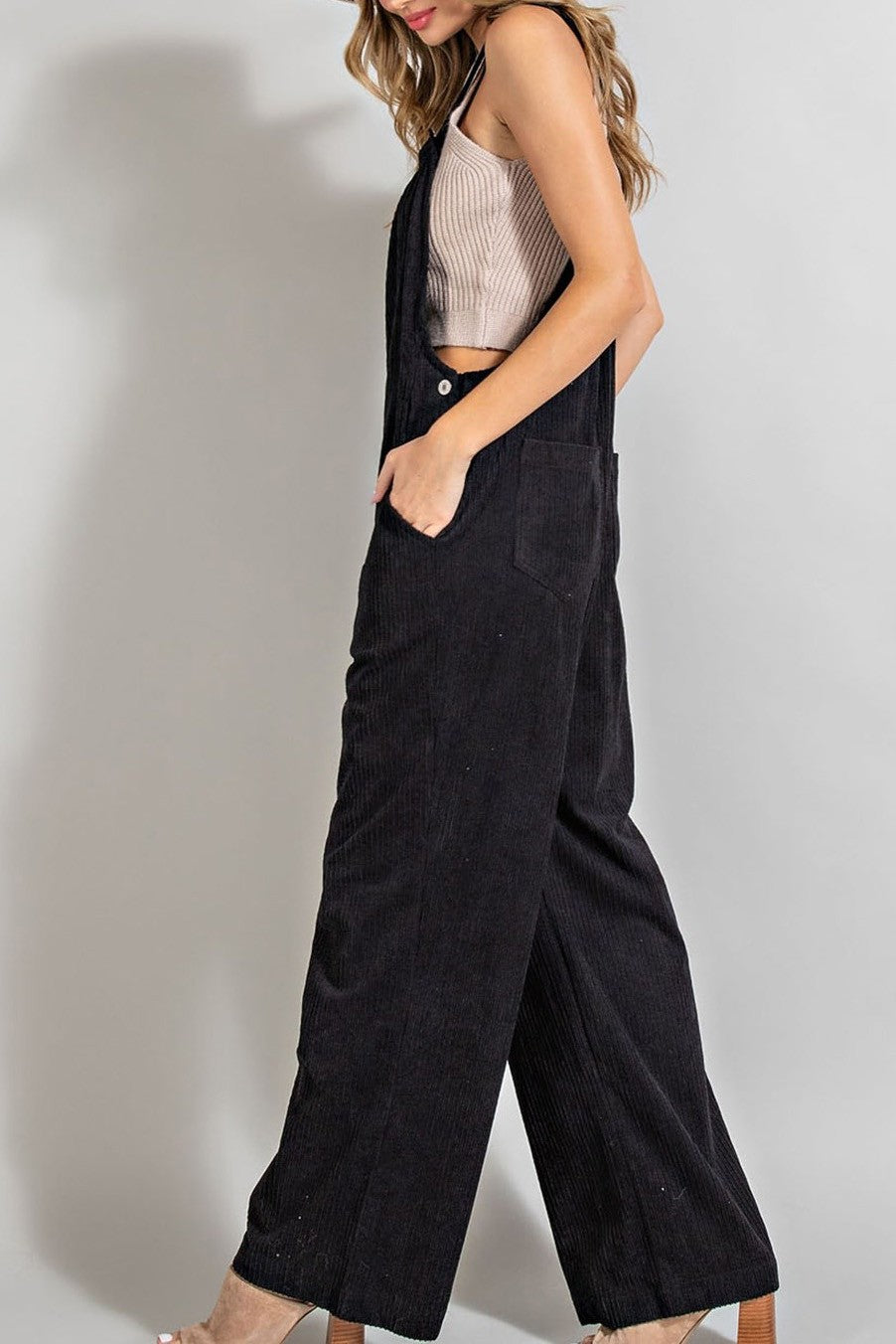 Black Corduroy Romper