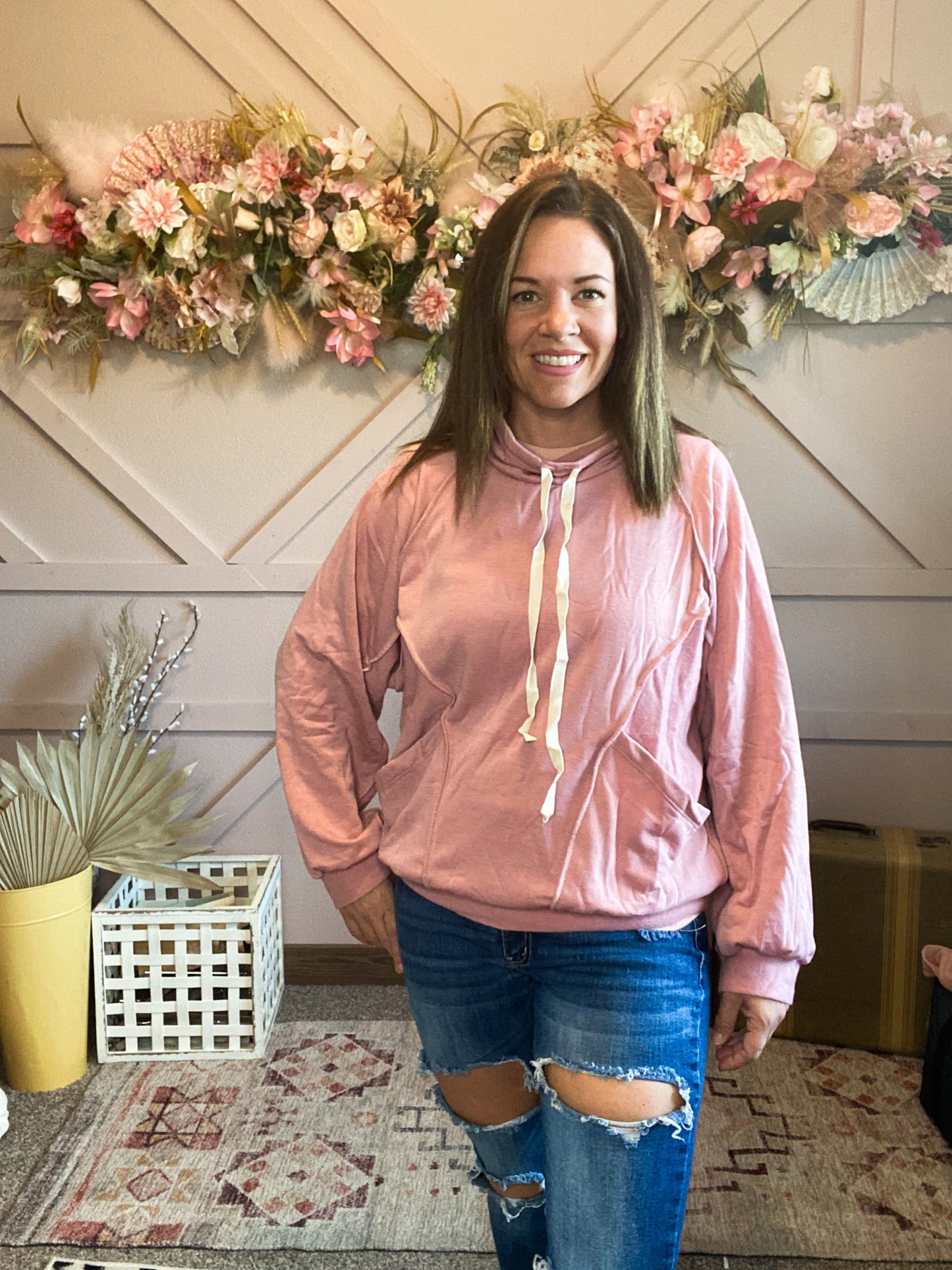 Terry Cowl Neck Sweatshirt