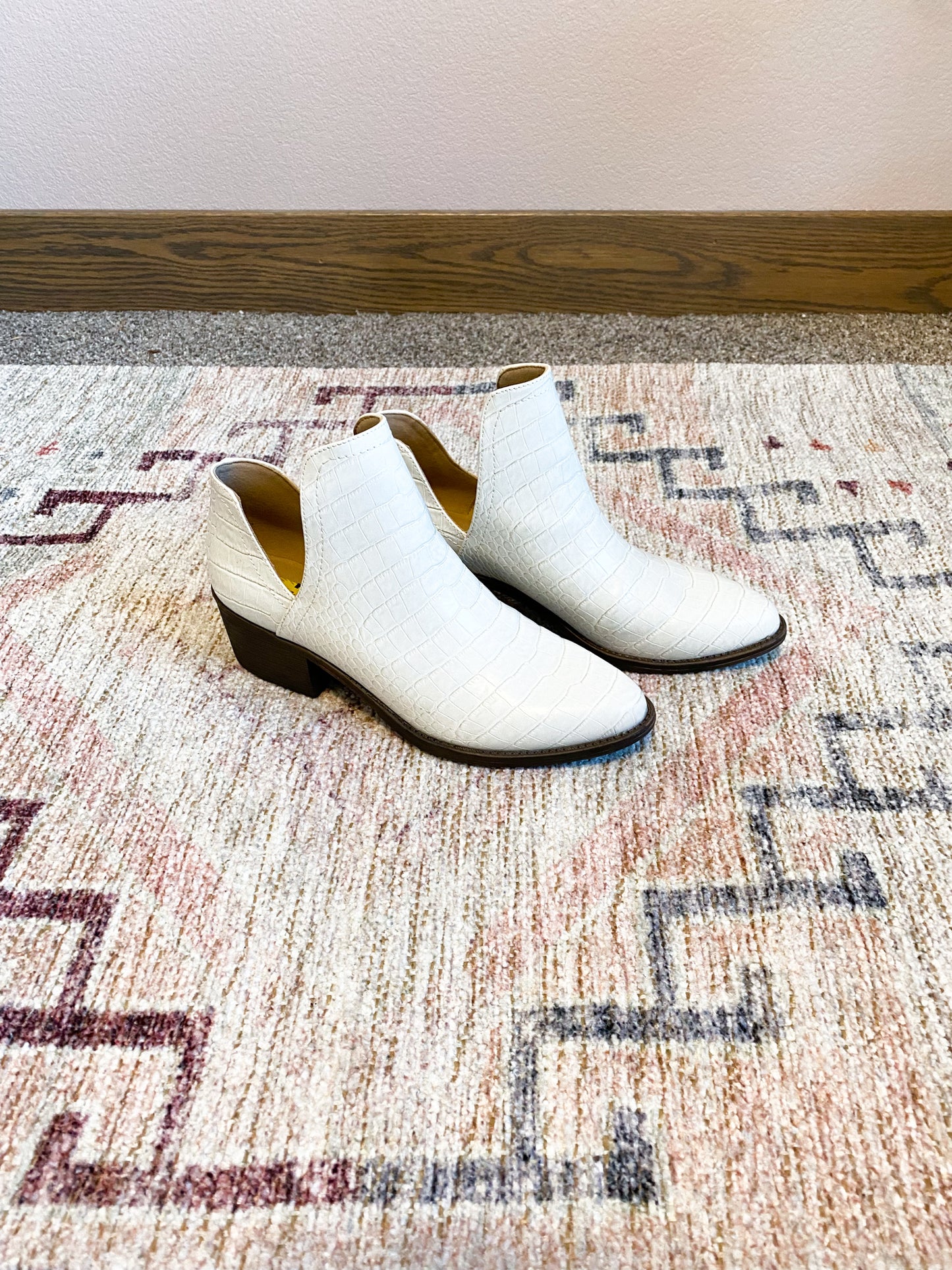 White Croc Booties