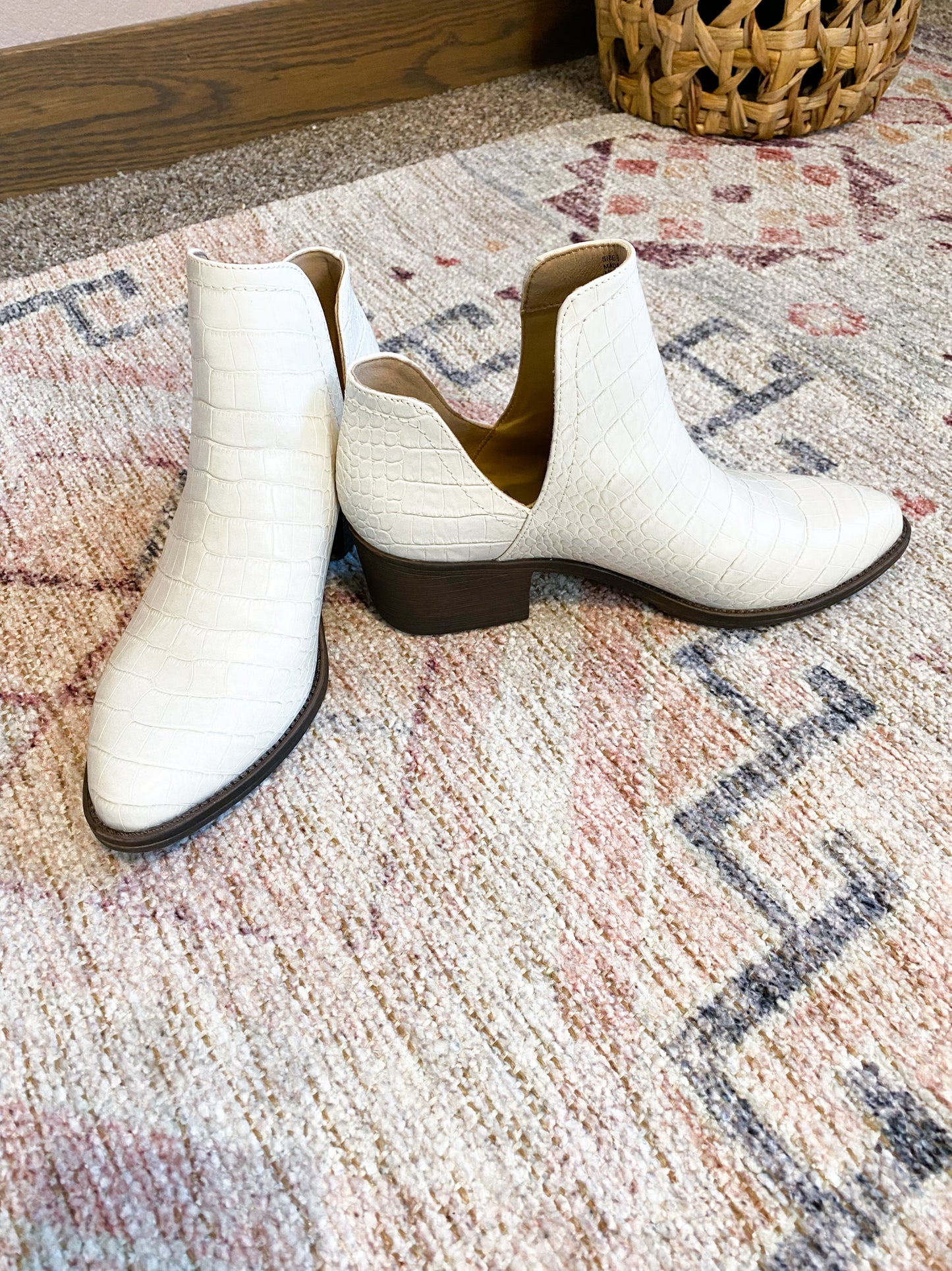 White Croc Booties