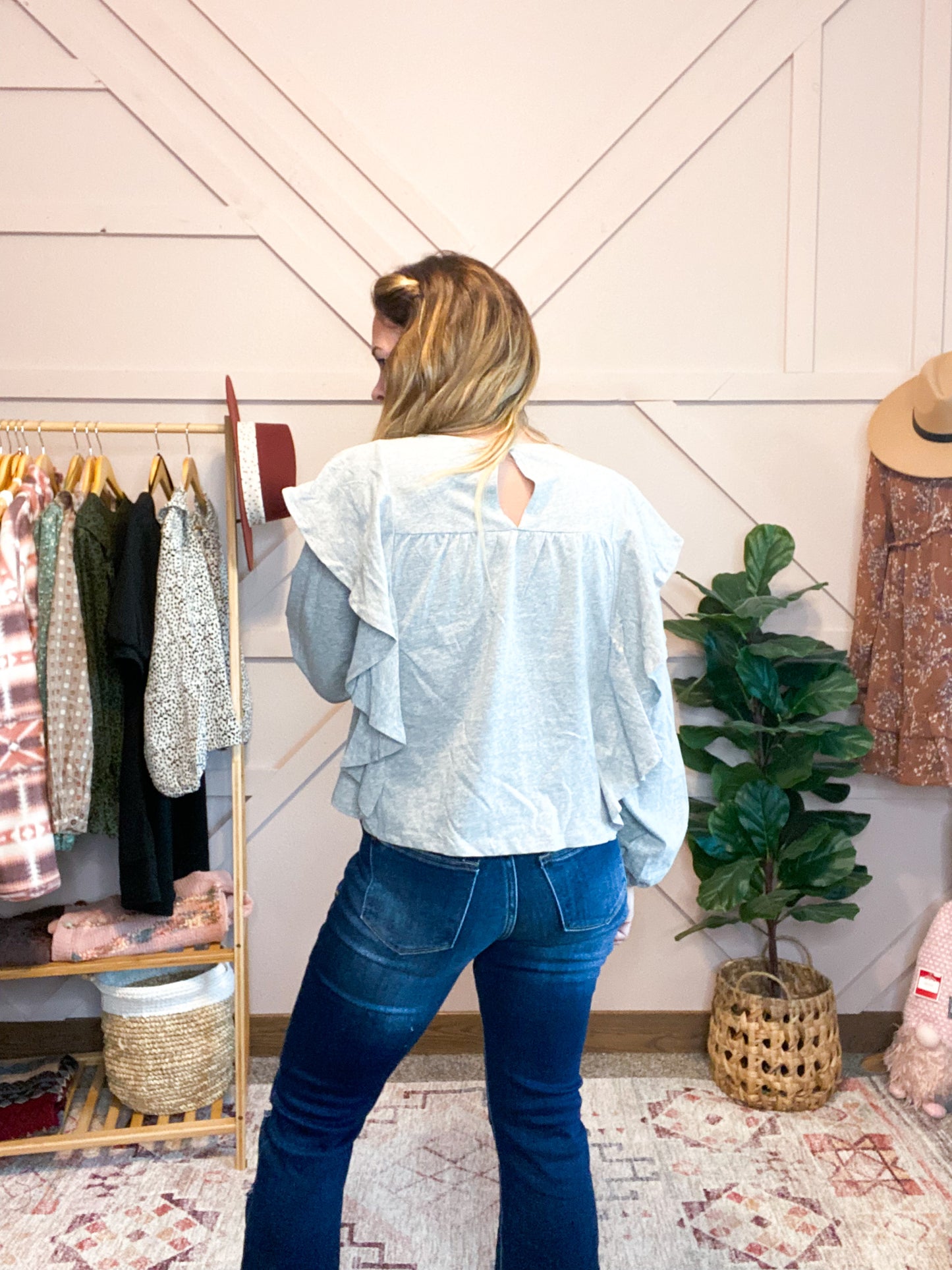 Grey Frills Shirt