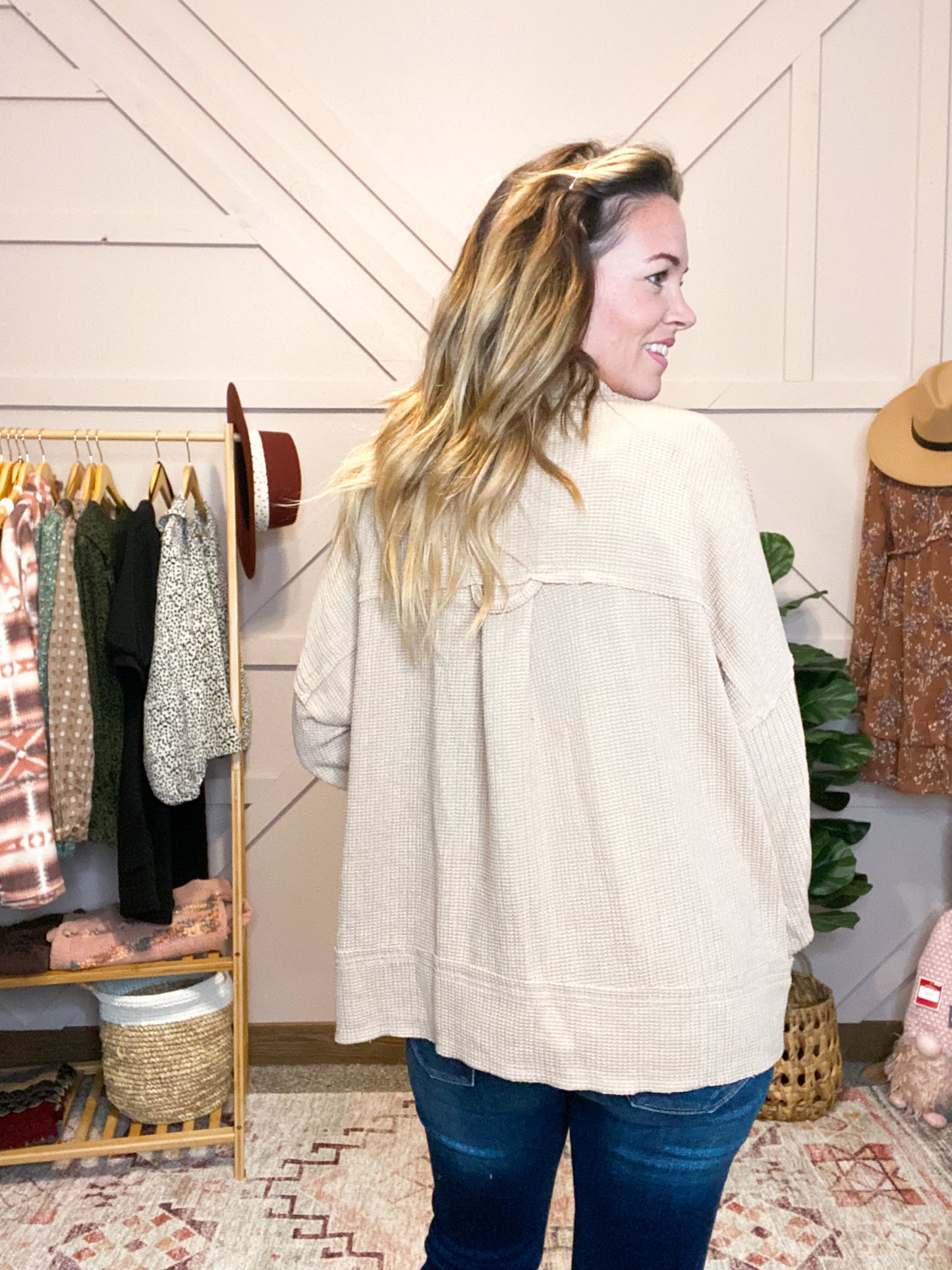 Taupe Thermal Shacket