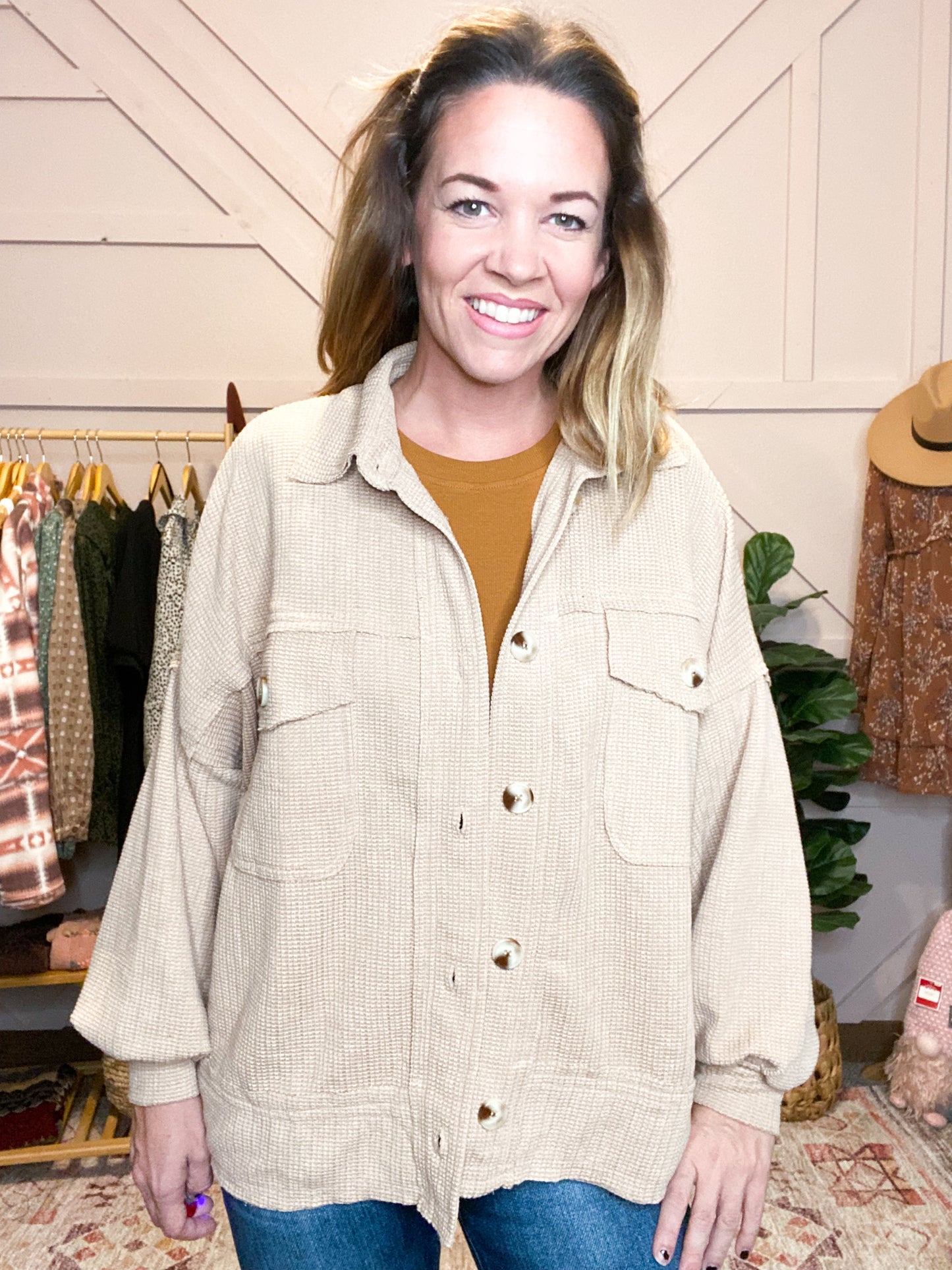 Taupe Thermal Shacket