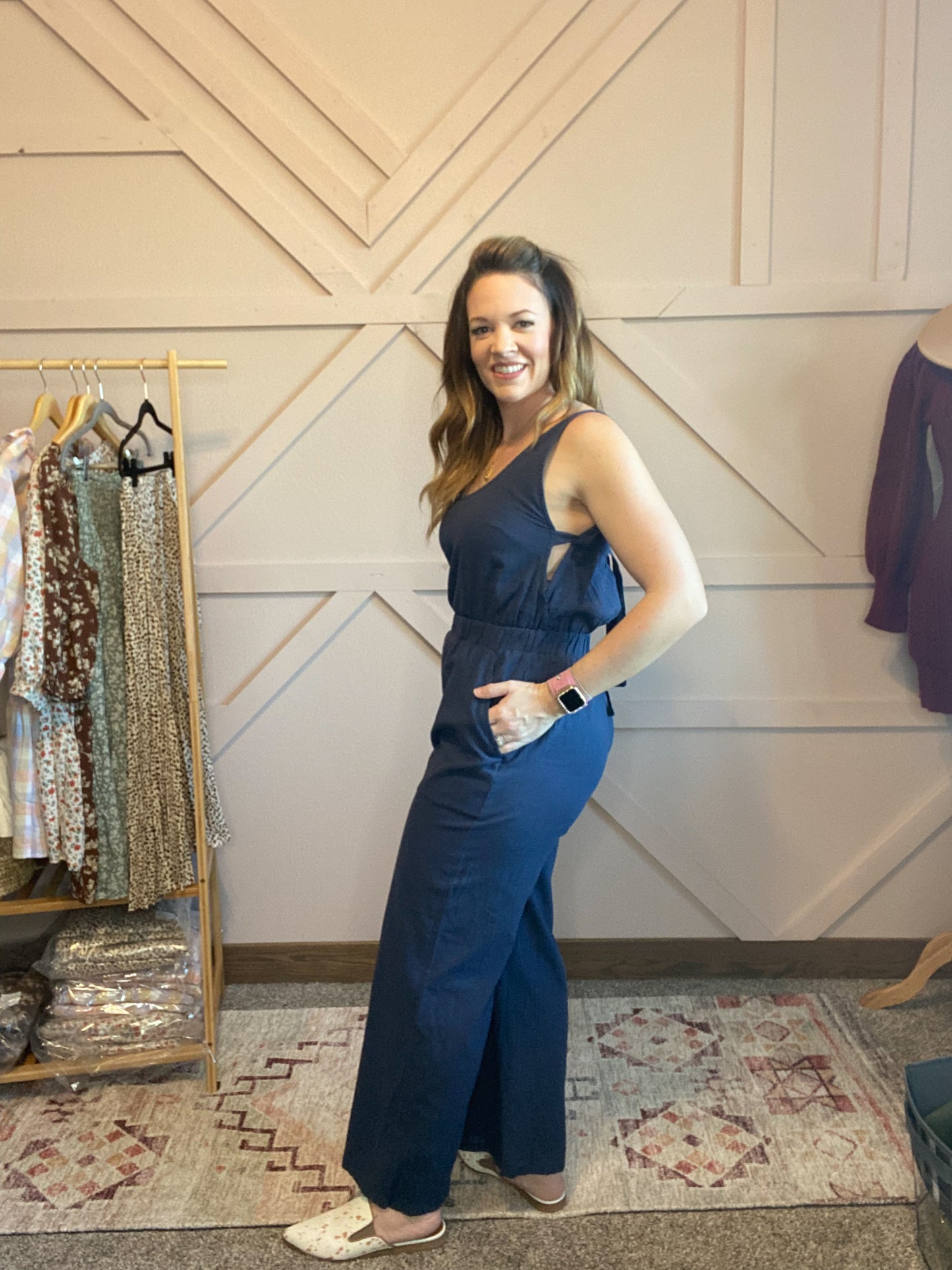 Navy Romper