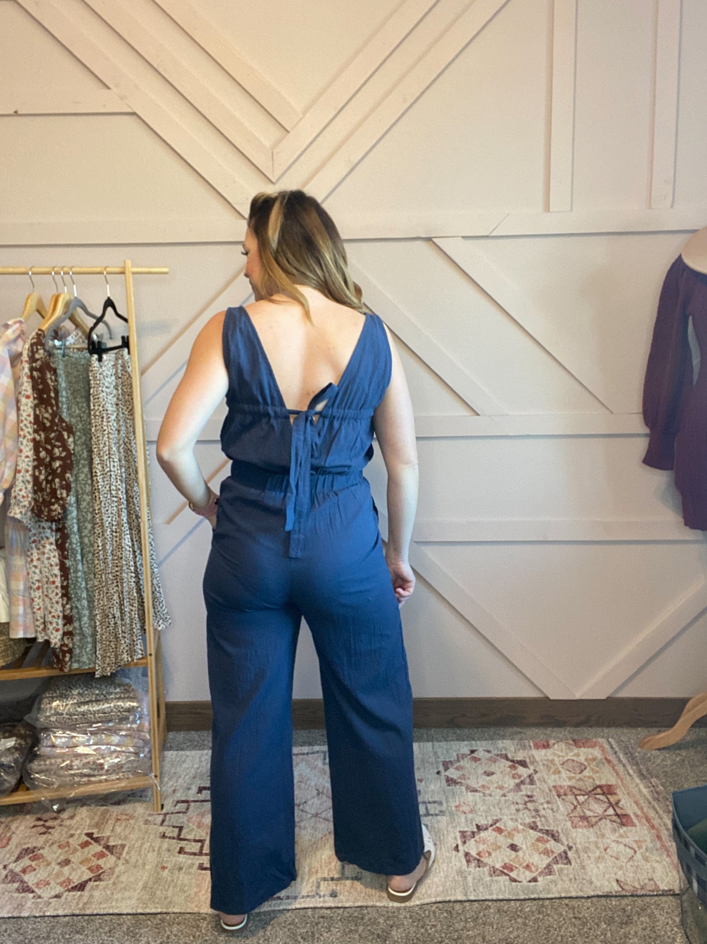 Navy Romper