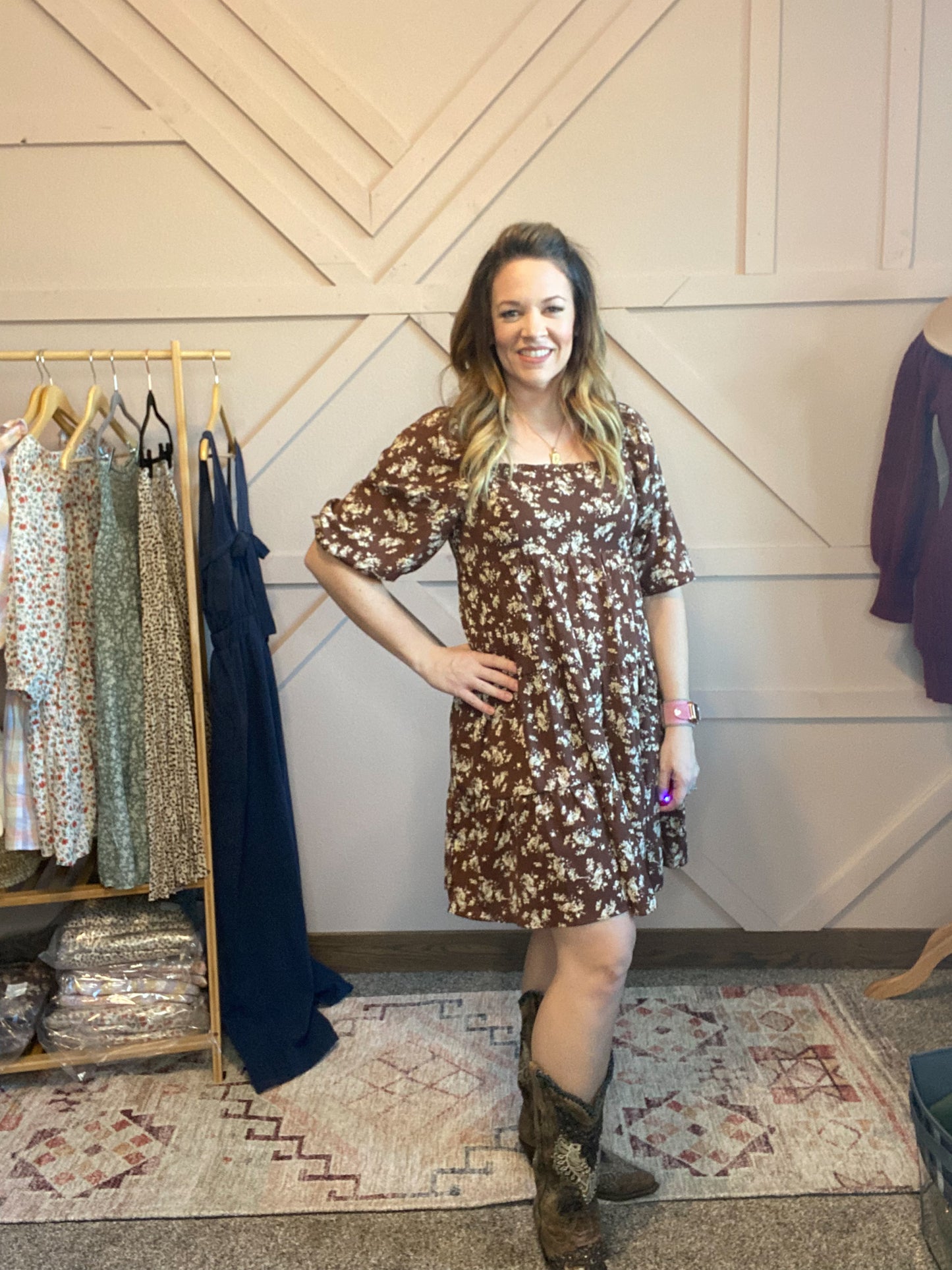 Floral Chocolate Dress