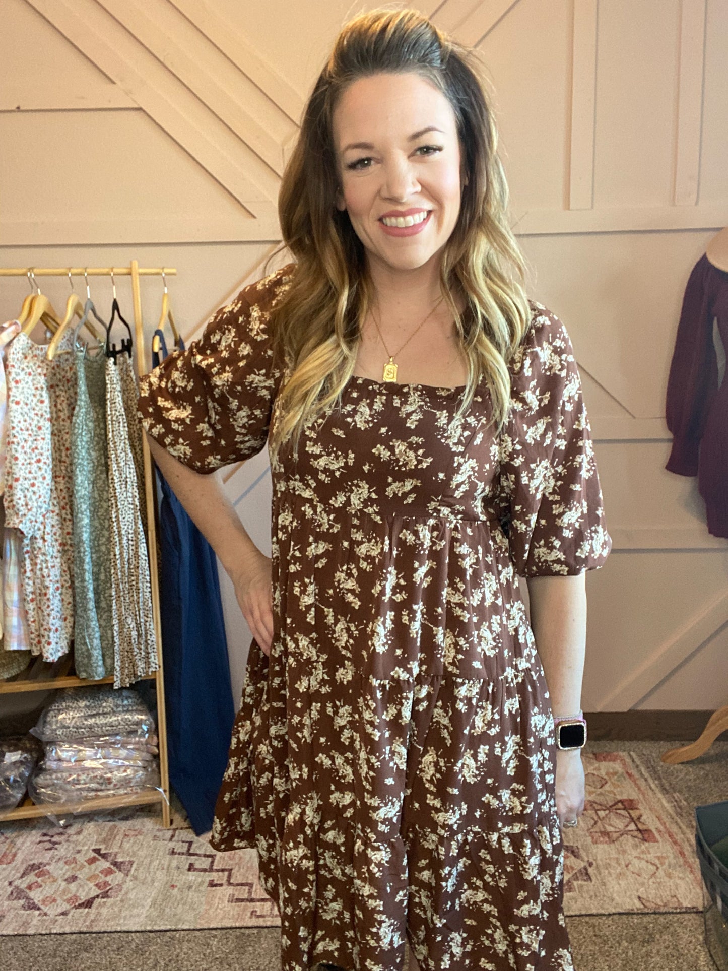Floral Chocolate Dress