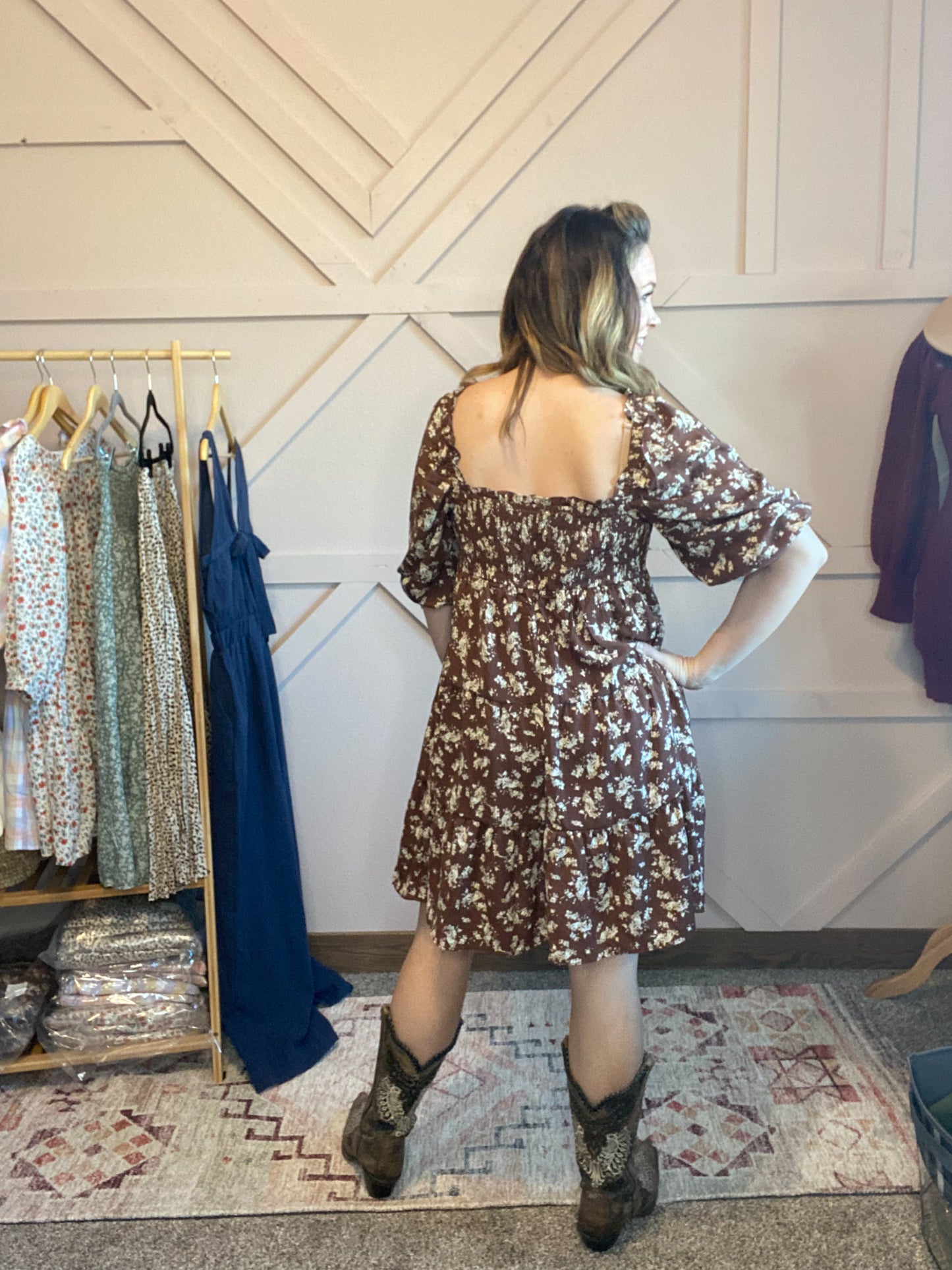 Floral Chocolate Dress