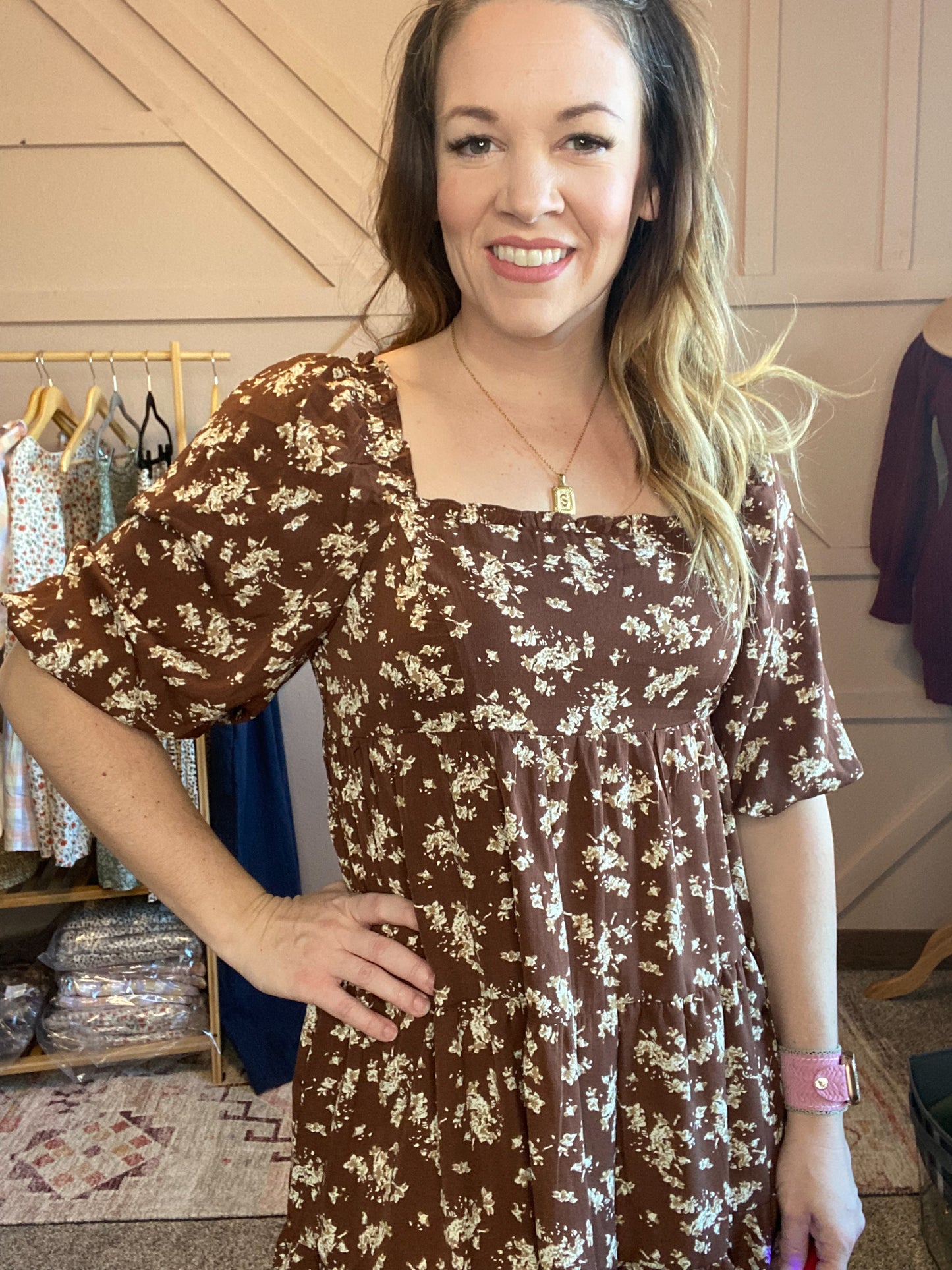Floral Chocolate Dress