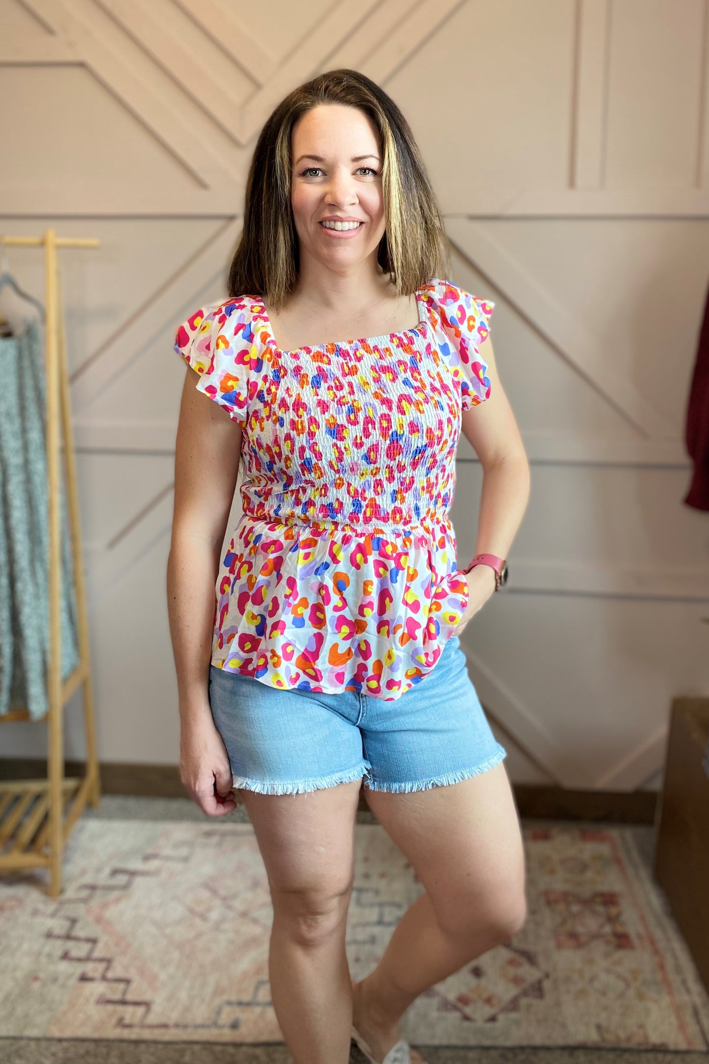 Colorful Leopard Top