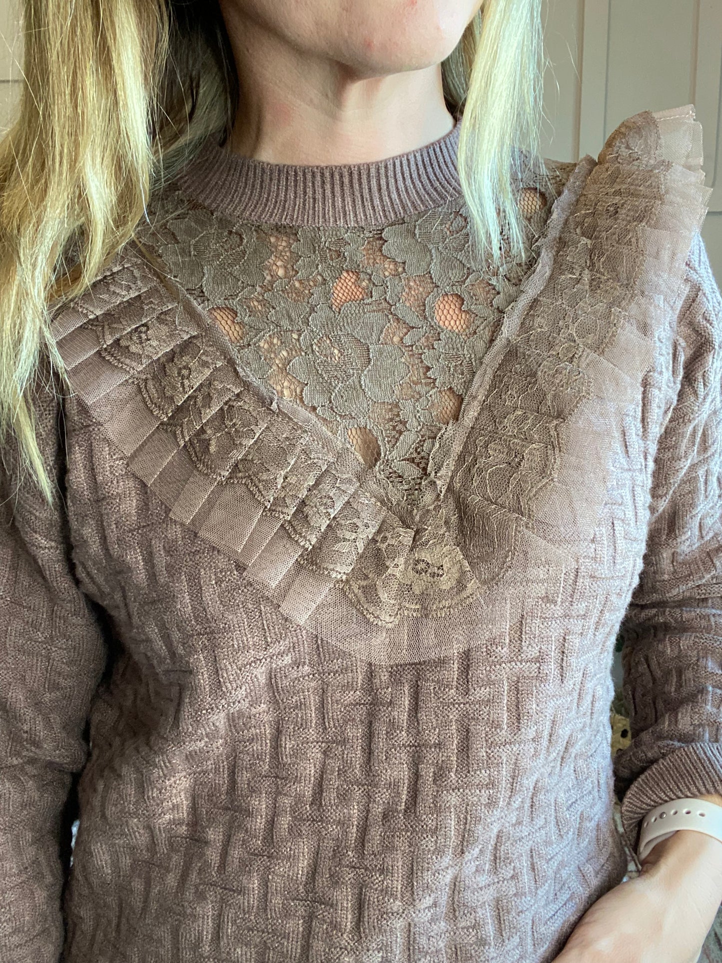 Lace Textured Sweater