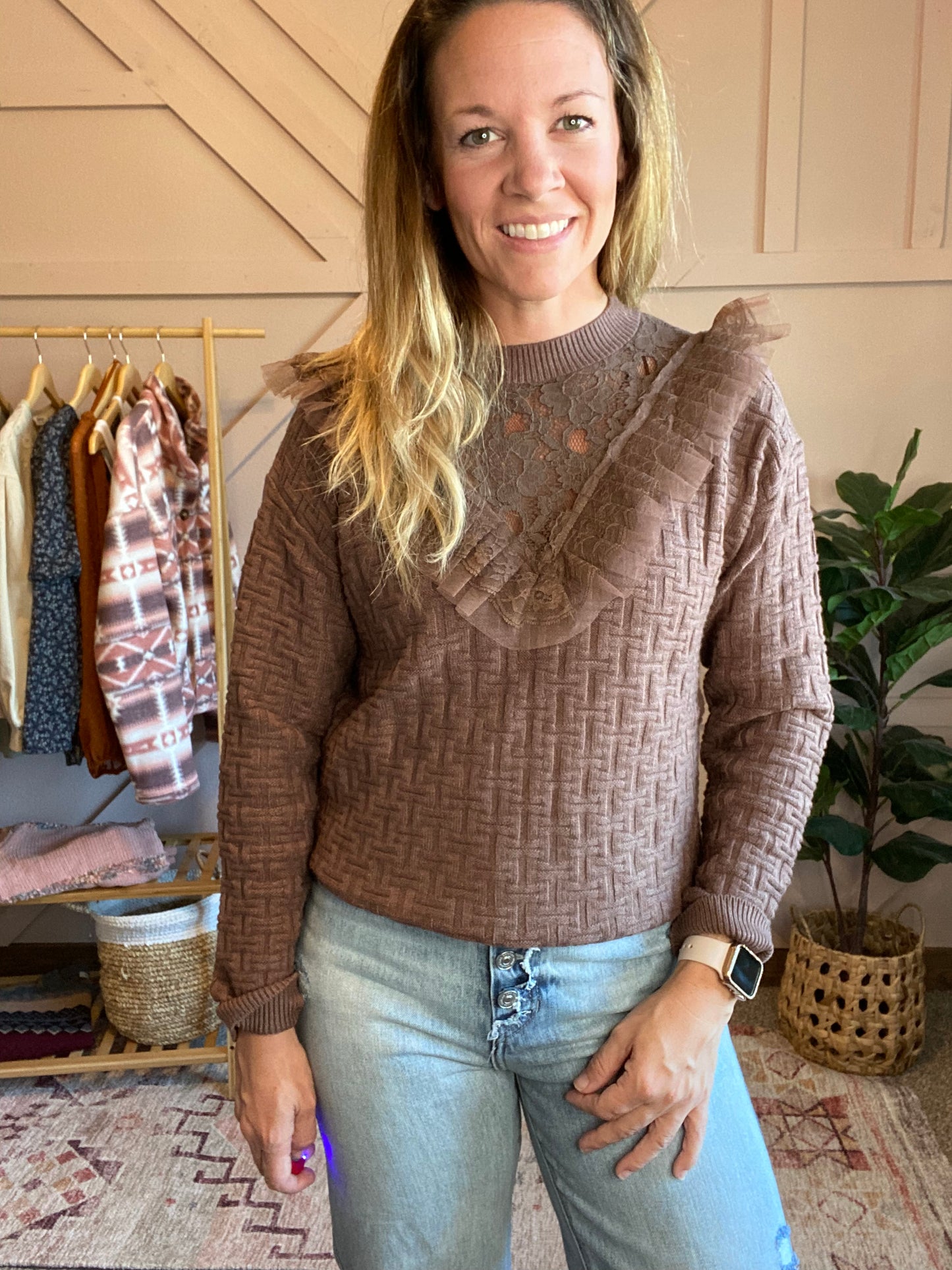 Lace Textured Sweater