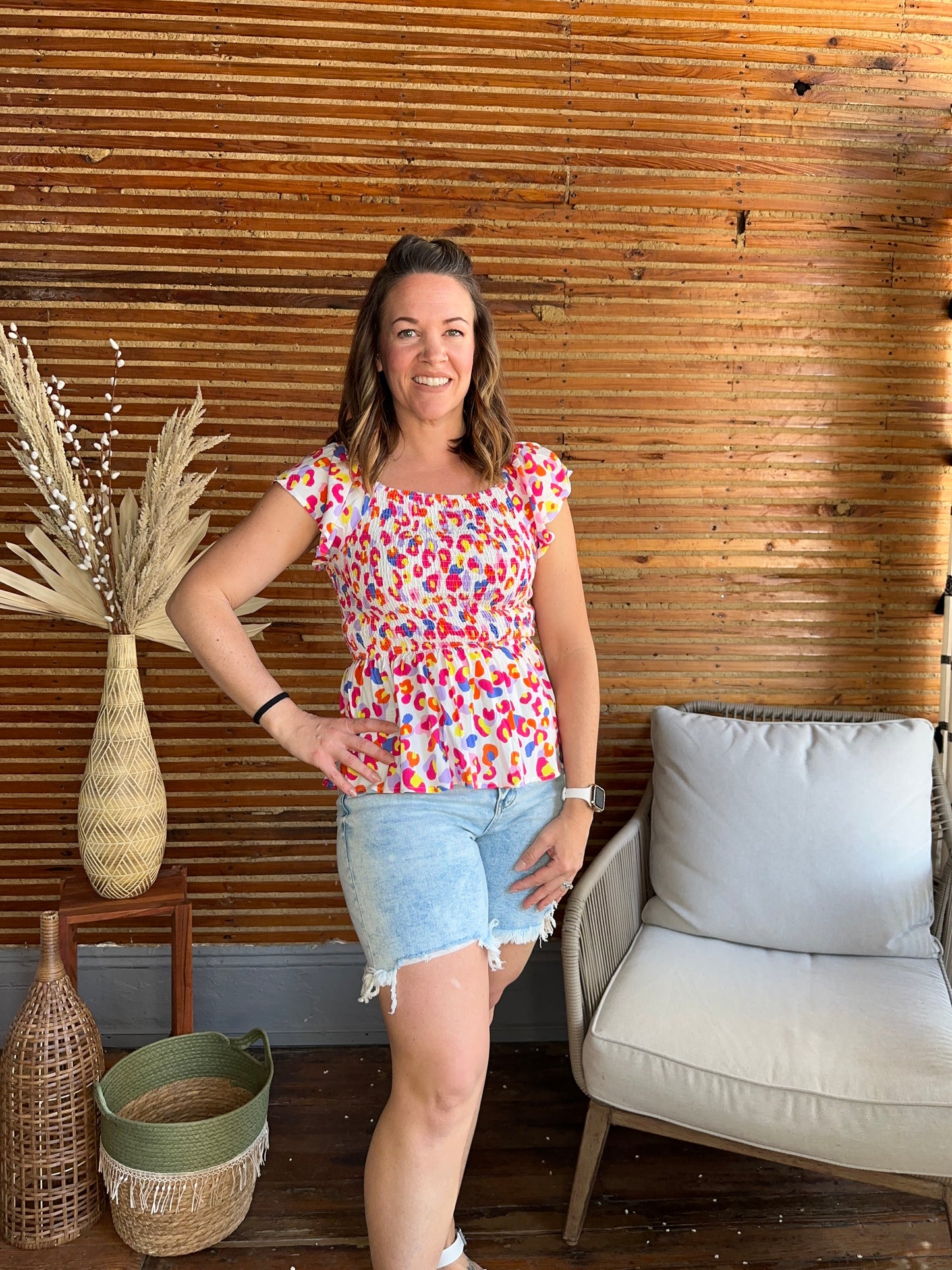 Colorful Leopard Top