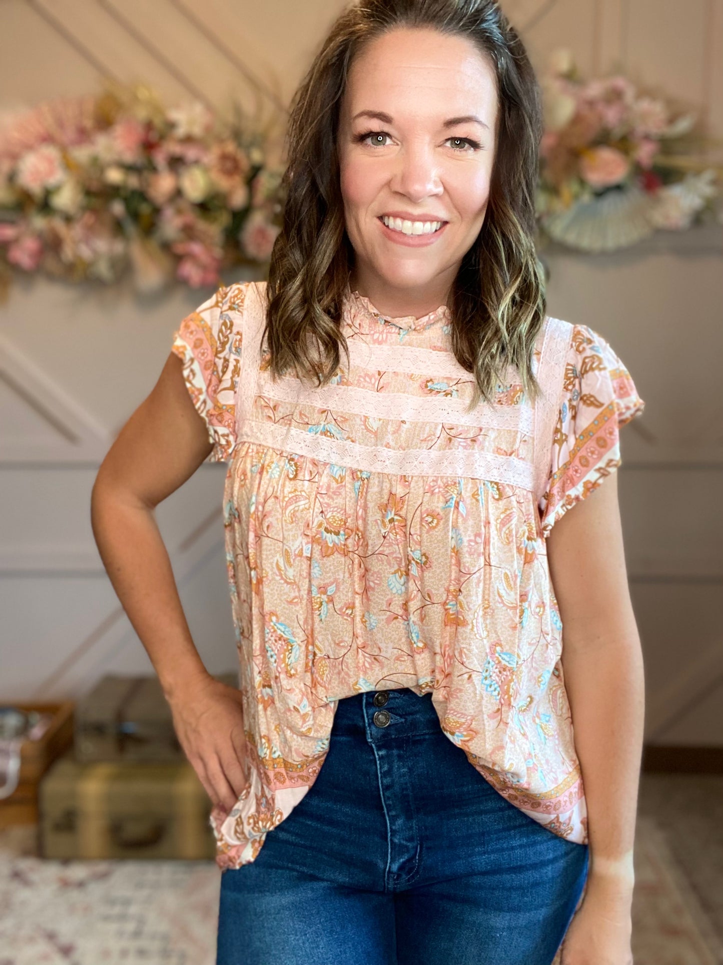 Tangerine Boho Top