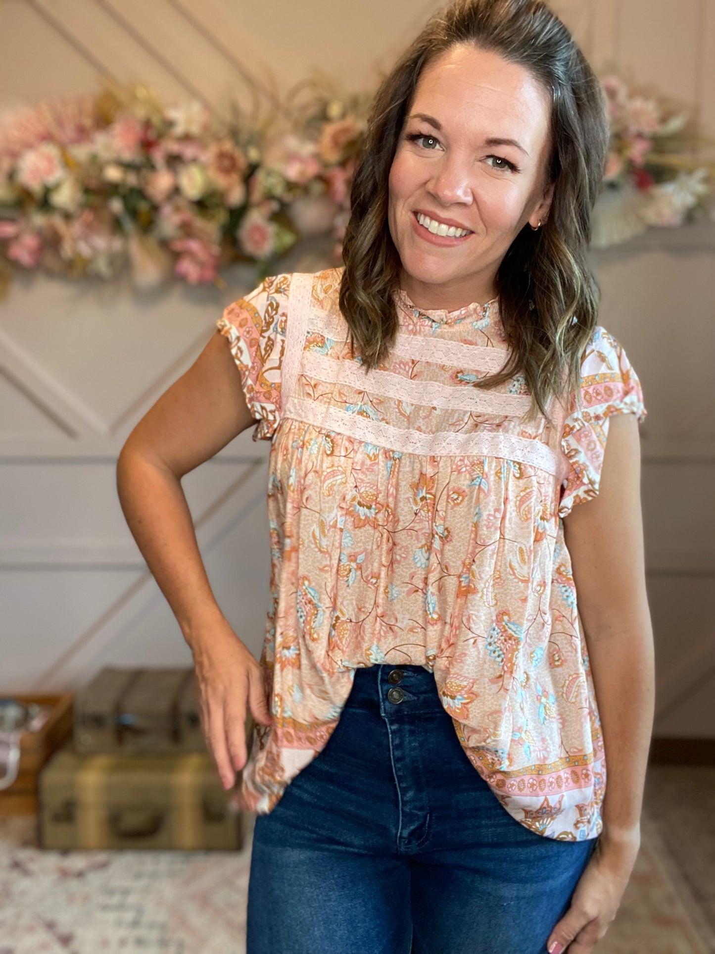 Tangerine Boho Top