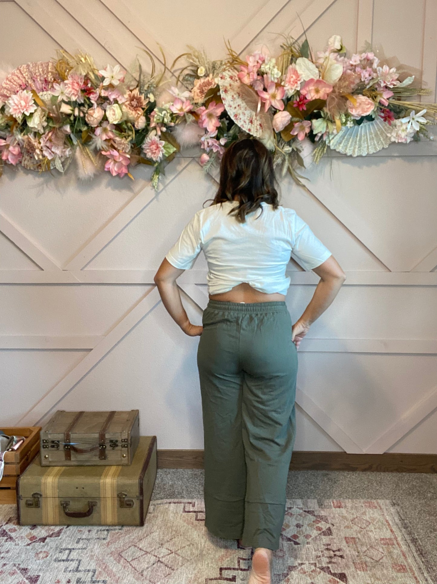 Terry Cotton Wide Leg Capris