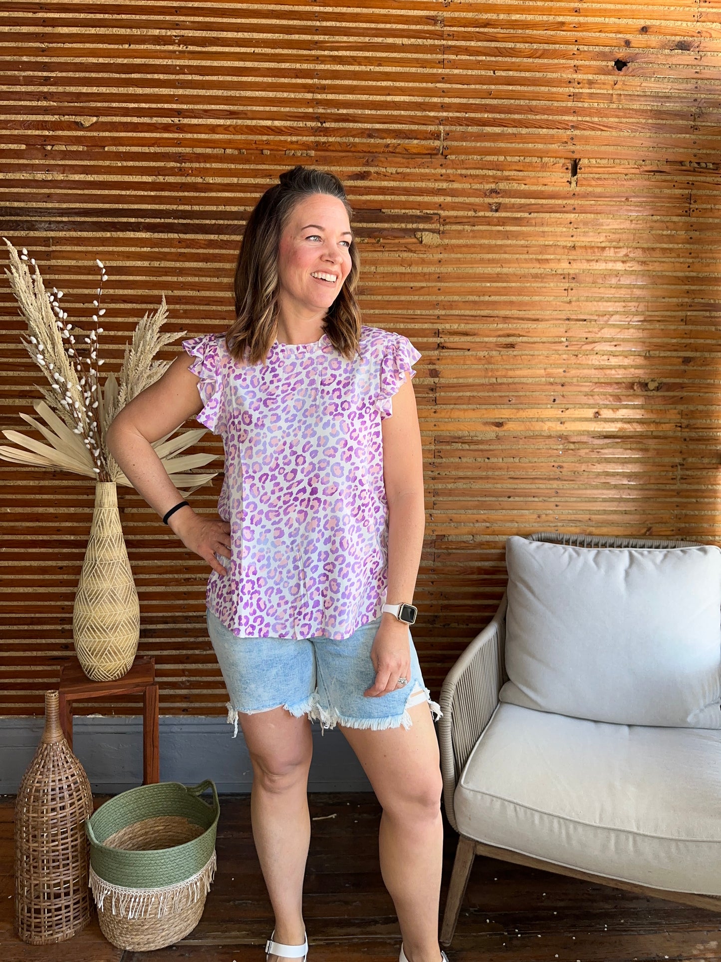 Lavender Blush Cheetah Top