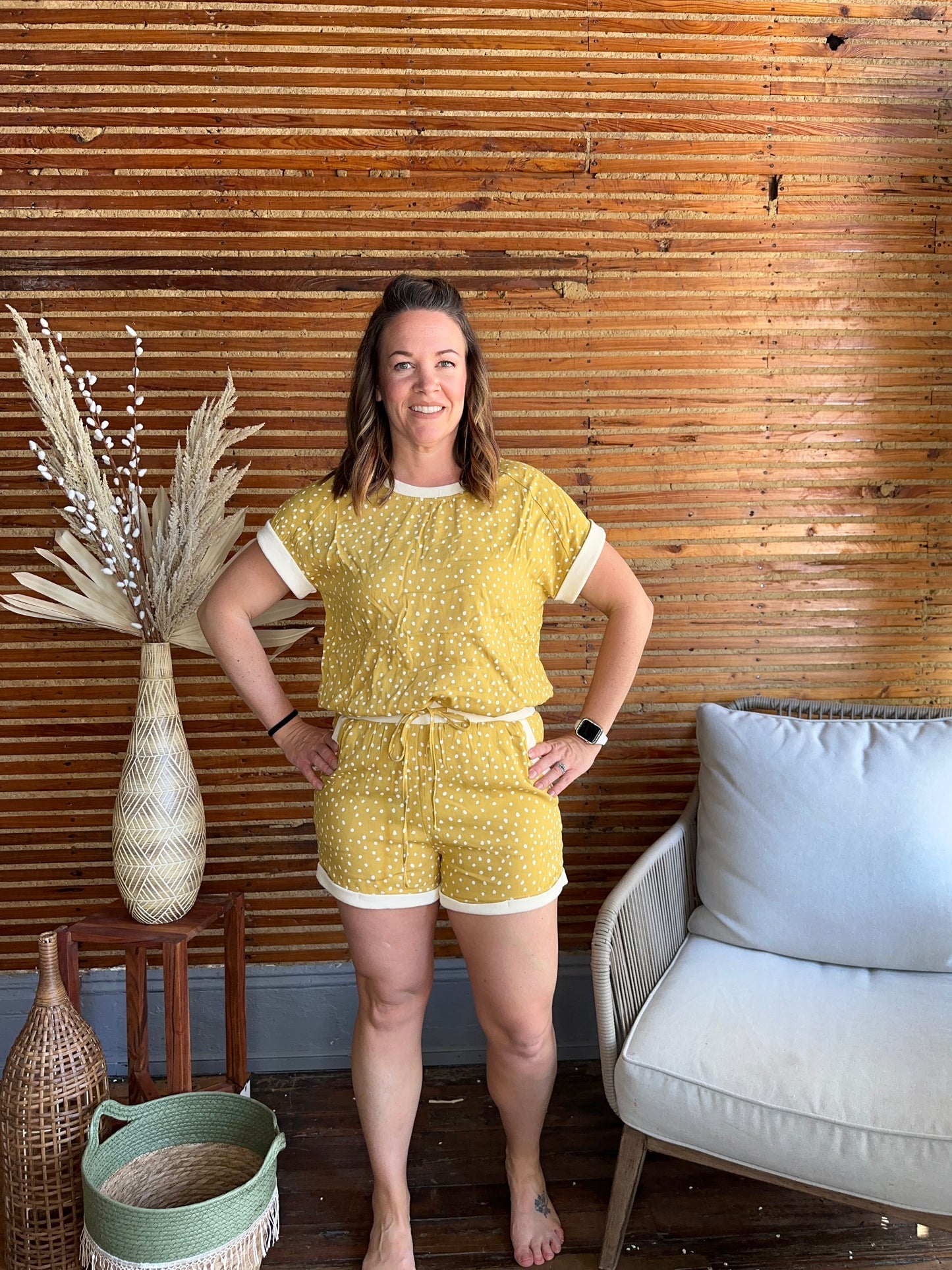Polka Dot Cap Top & Shorts