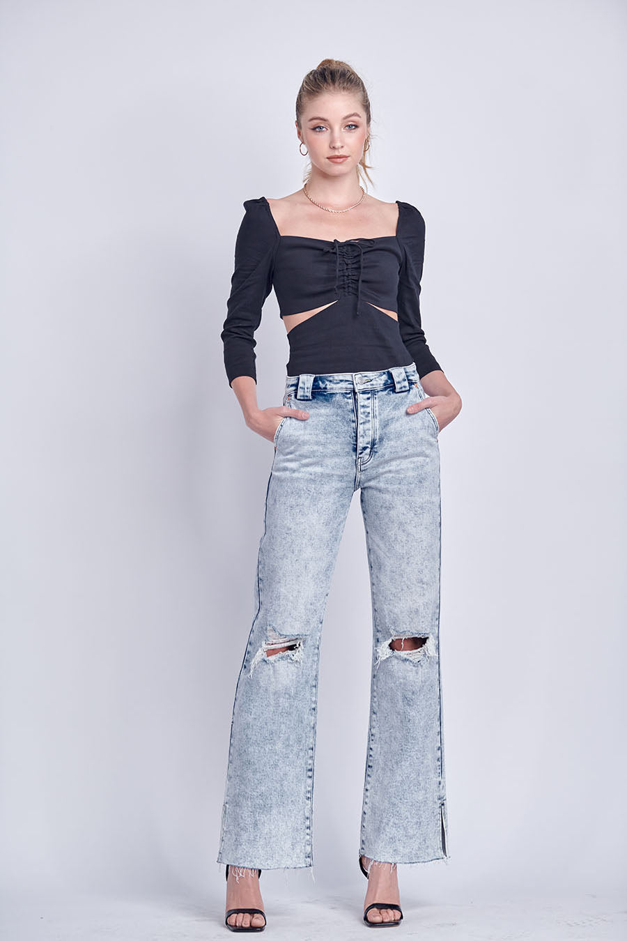 90's Acid Wash Wide Jeans