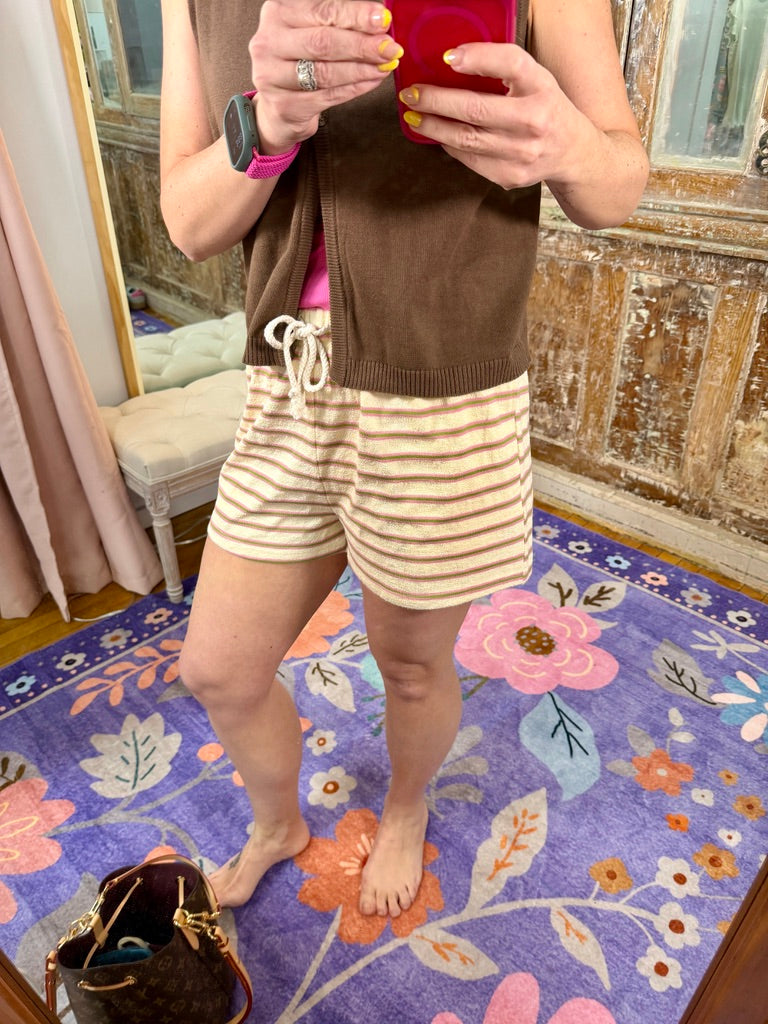 Garden Stripe Knit Shorts