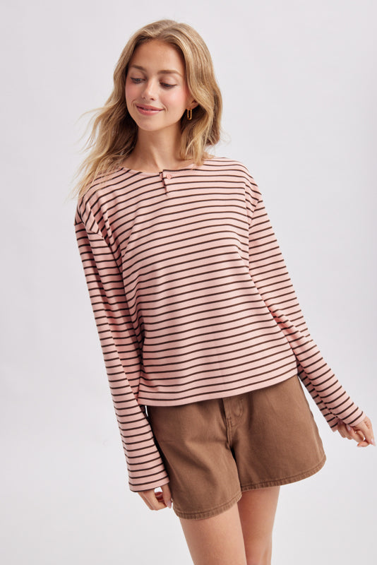 Everyday Stripe Tee – Blush