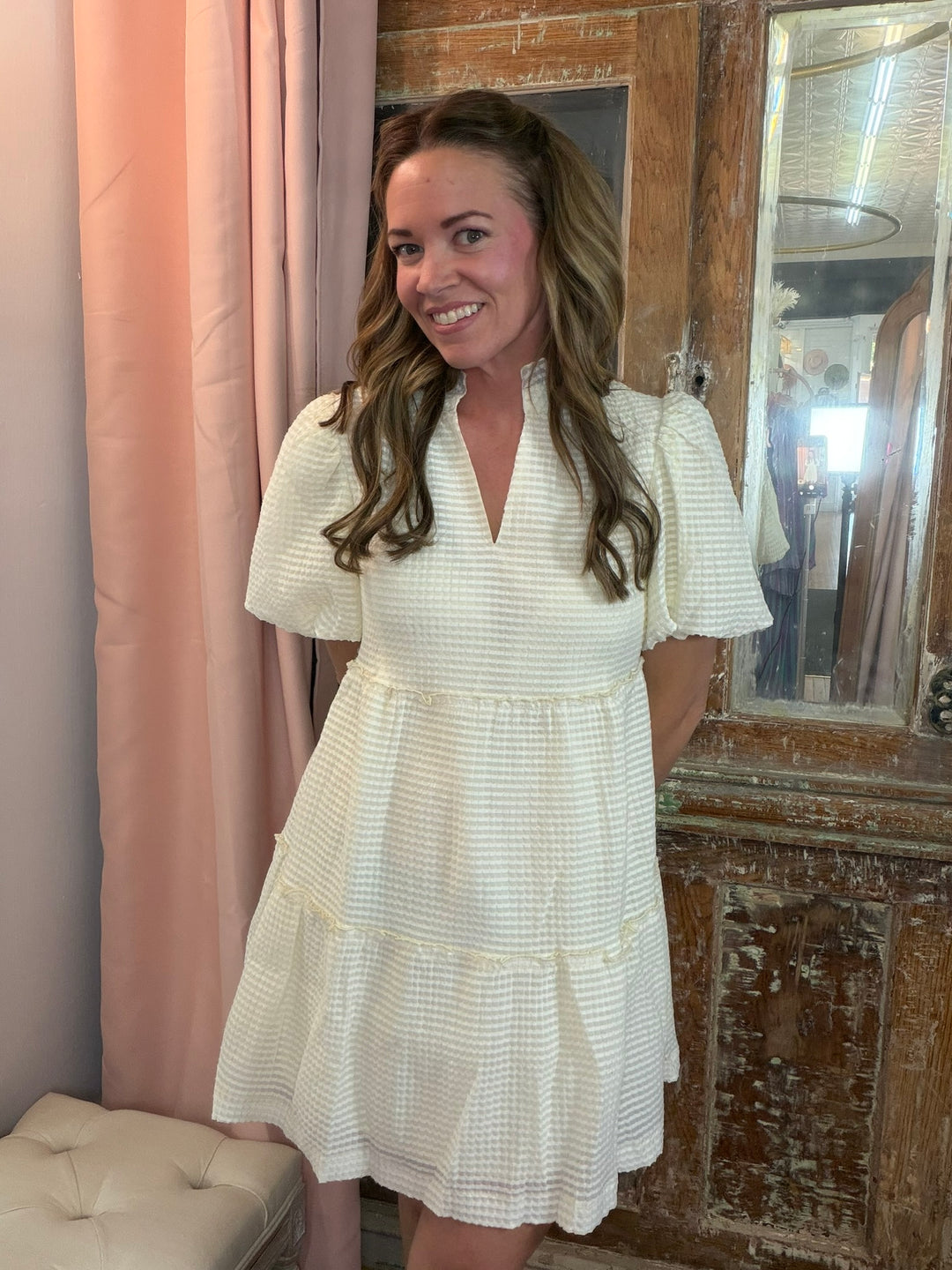 Sweet Cream Textured Dress