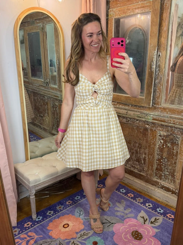 Golden Picnic Bow Dress