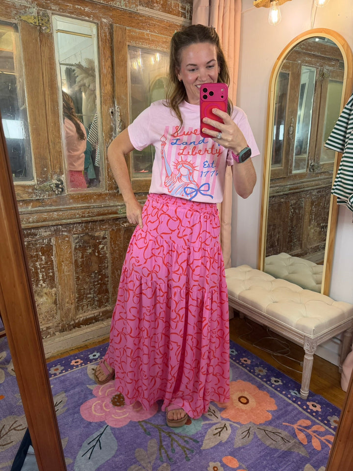 Flirt & Flow Smocked Maxi Skirt