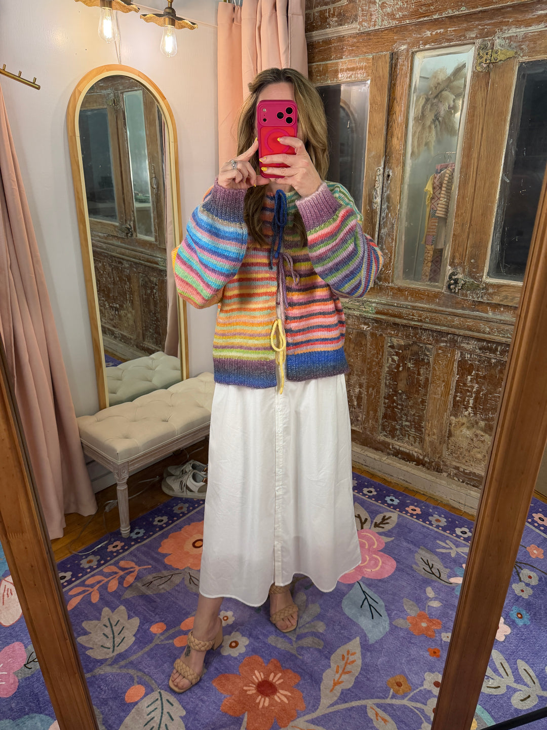 Somewhere Over the Rainbow Tie Cardigan