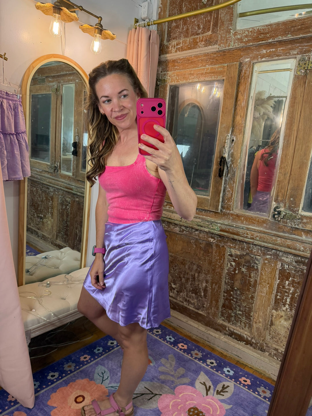Lavender Luxe Satin Skirt