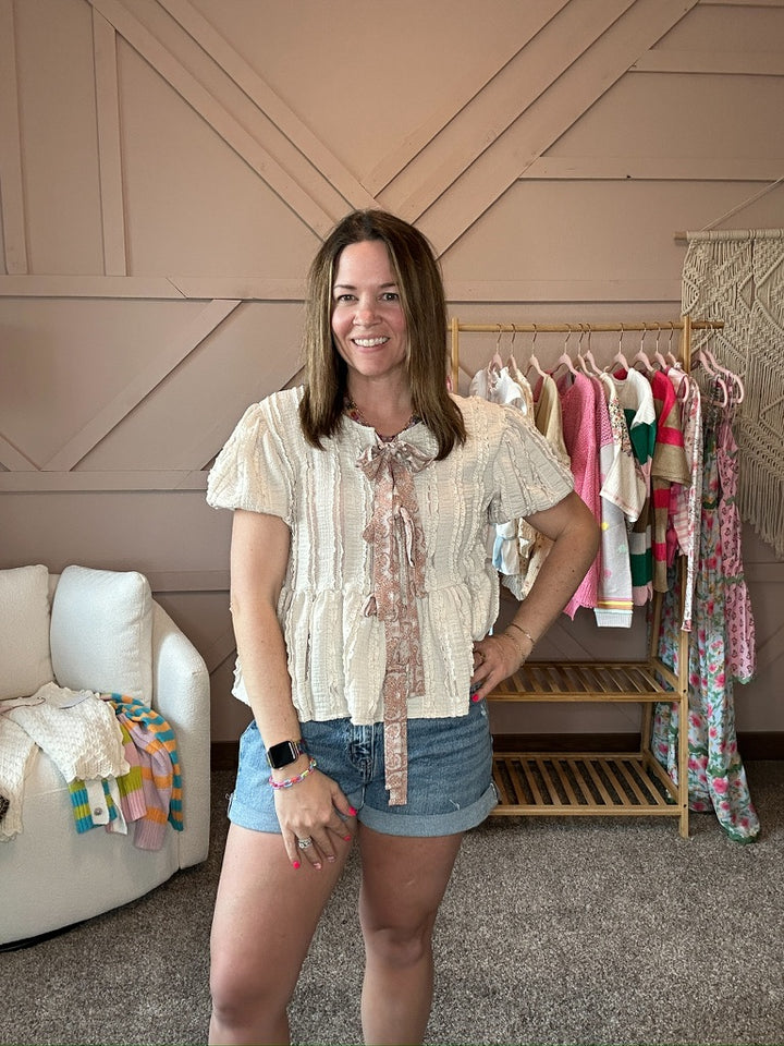 Babydoll Lace Top with Ribbon