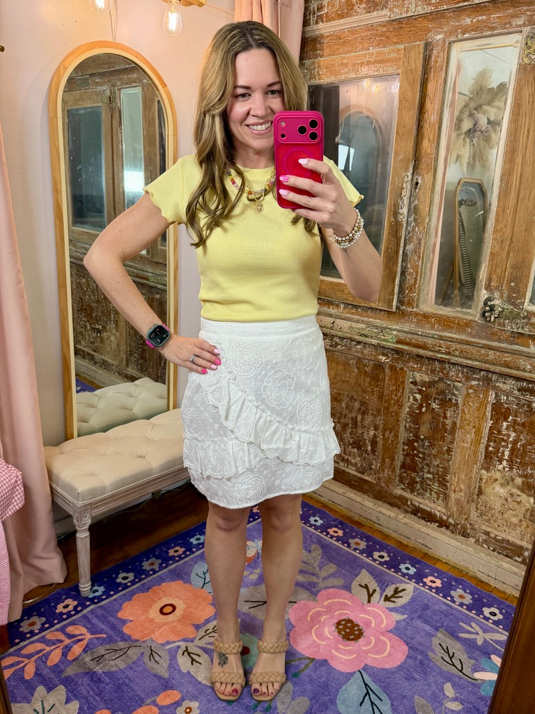 Eyelette Ivory Skirt