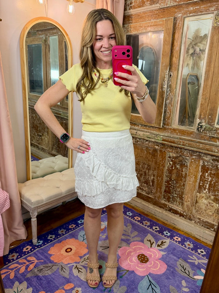 Eyelette Ivory Skirt