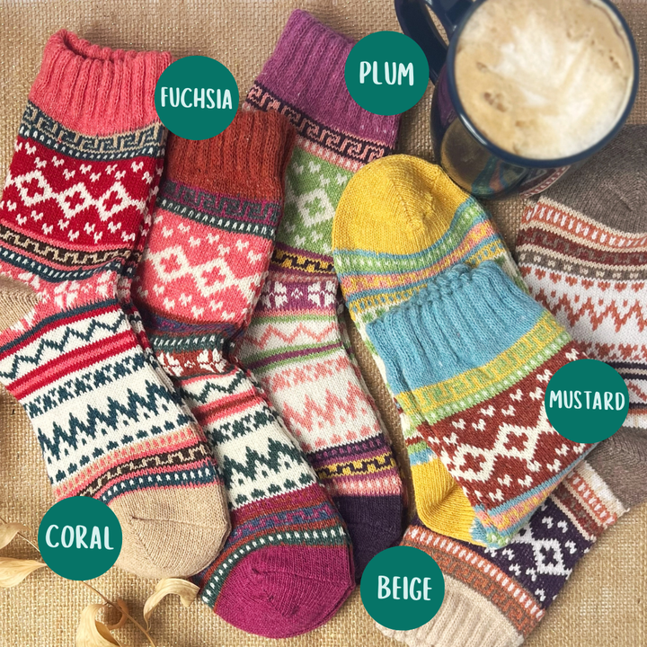 Eisley Retro Chevron Socks: Plum