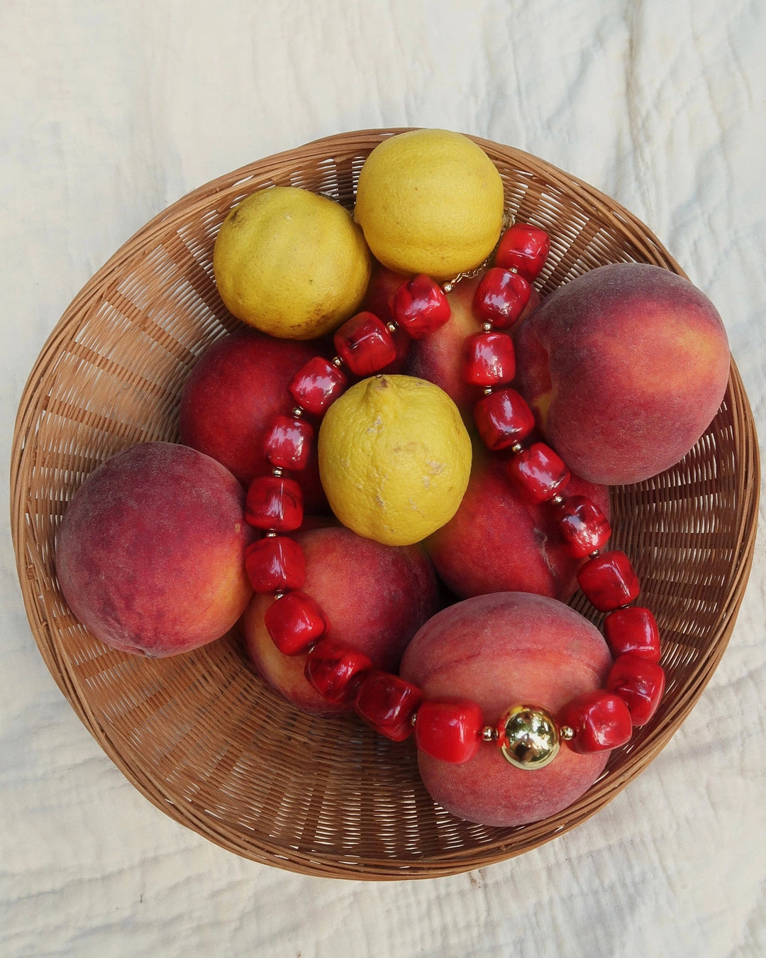 Brooke Beaded Necklace - Red