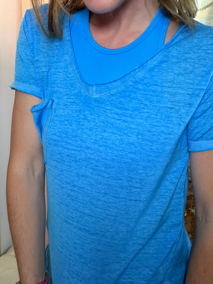 Everyday Essential Ribbed Crop Brami - Blue