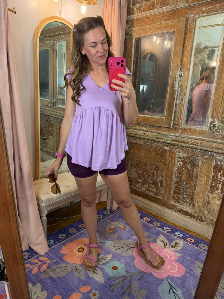 Lavender Kisses Babydoll Top